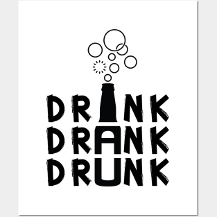 Drink Drank Drunk Drinking with Bubble Posters and Art